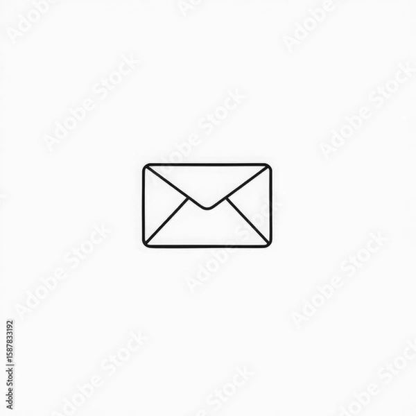 Obraz Line art mail icon with transparent background PNG and JPEG image for your business