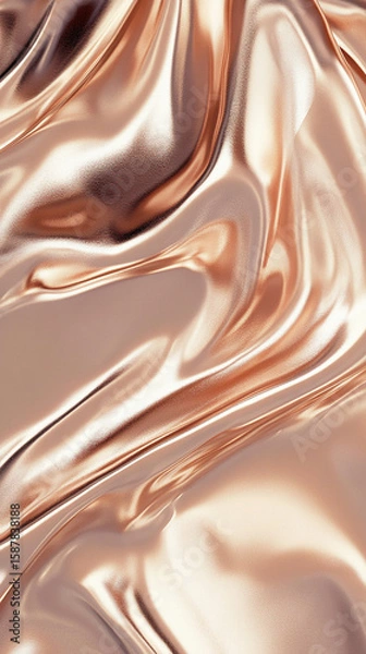 Fototapeta vertical composition of a sleek 3D metallic surface flowing