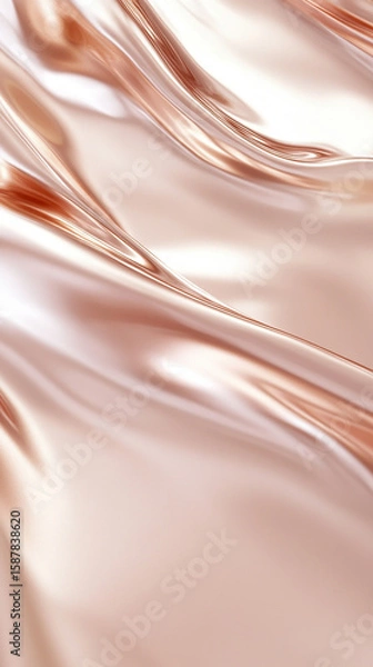 Fototapeta vertical composition of a sleek 3D metallic surface flowing