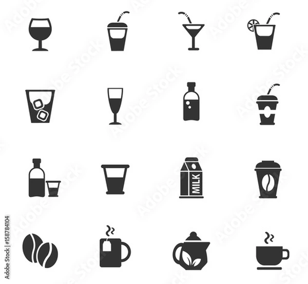 Obraz drinks icon set