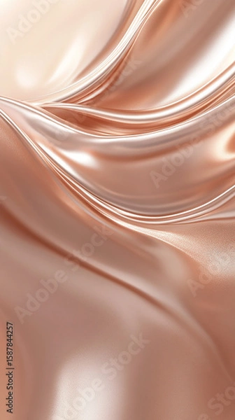 Fototapeta vertical composition of a smooth 3D metallic surface flowing