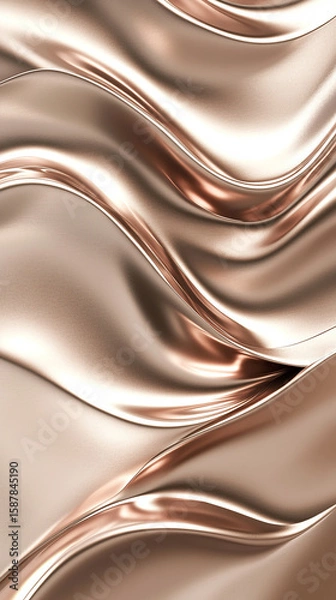 Fototapeta vertical composition of a smooth 3D metallic surface flowing