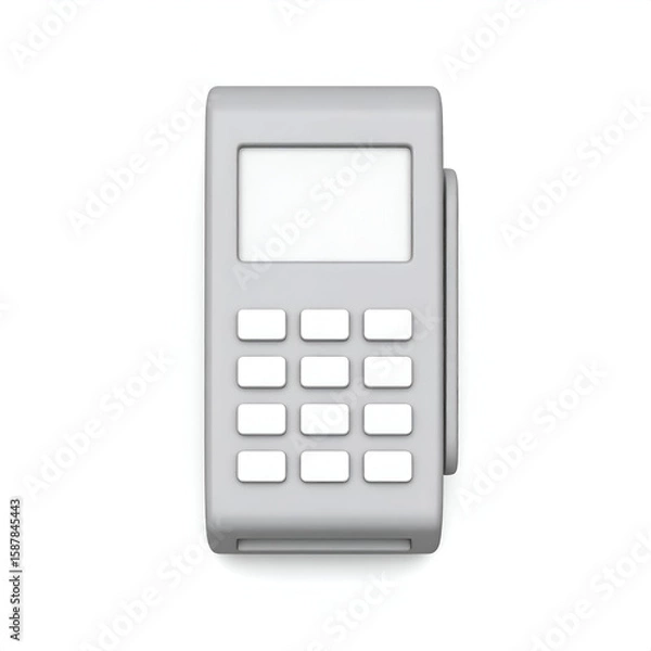 Fototapeta A simple, gray mobile phone with a screen and numeric keypad.