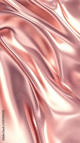 Fototapeta vertical composition of a vibrant 3D metallic surface flowing