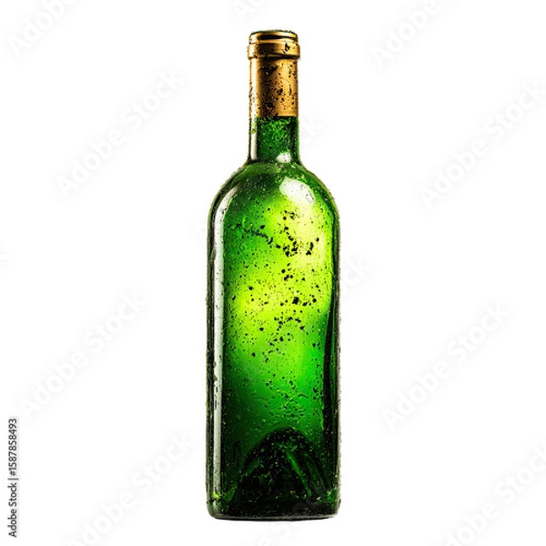 Fototapeta Green Wine Bottle Illustration