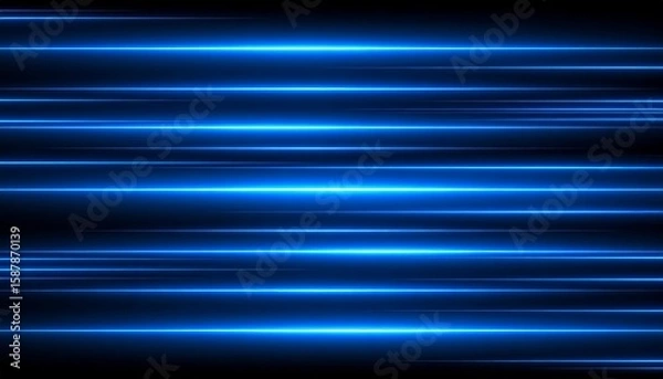 Obraz Blue abstract background with glowing lines, a futuristic digital pattern, and blurred light effects