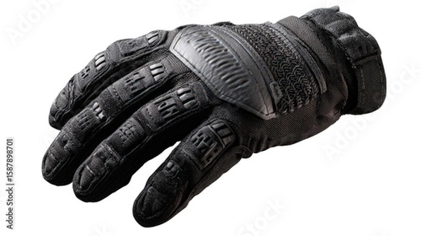Fototapeta Black safety shoes with breathable design background isolated on a Transparent background, PNG file.