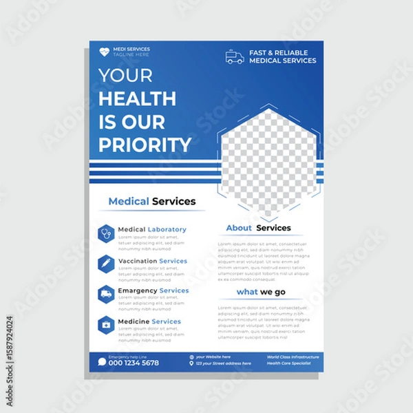 Obraz Modern Medical flyer design template  