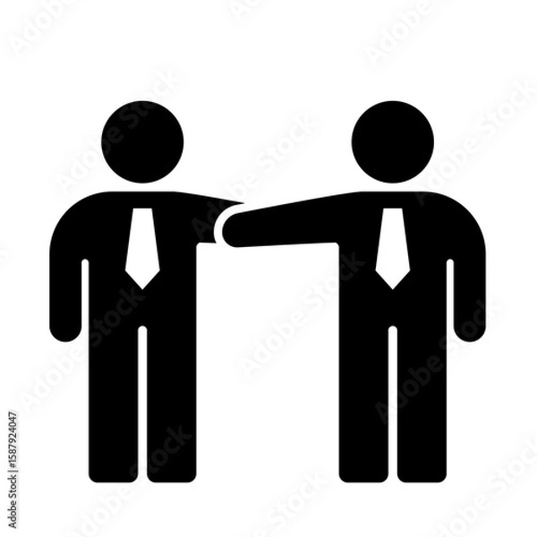 Fototapeta Business Negotiation and Agreement of Stickman Character Icons