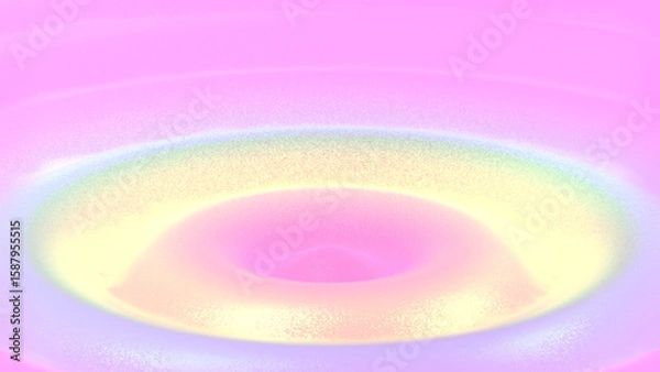 Fototapeta 3D render glossy rainbow wave.
