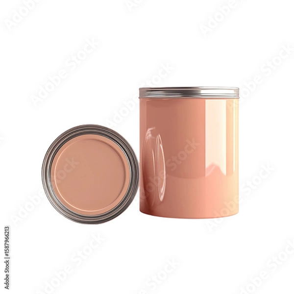Fototapeta Glossy paint mockup template for branding, product presentation, and packaging design preview, isolated on white background
