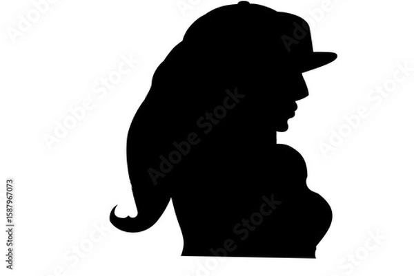Obraz silhouette of a woman on white 