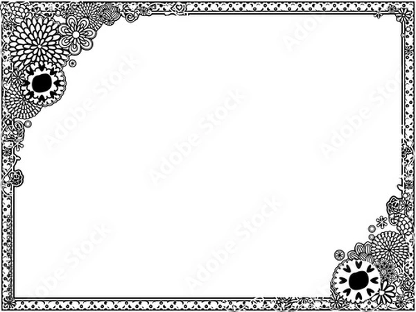 Obraz frame for your text with flowers on white 