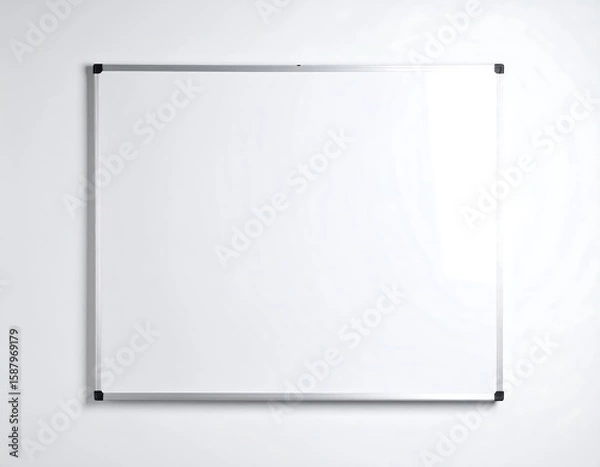 Fototapeta Empty white board on a wall