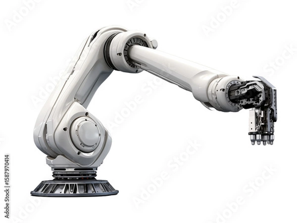 Fototapeta Automatic Robot Arm On Transparent Background