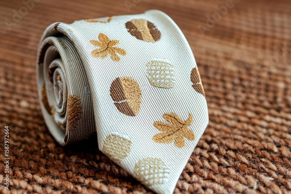 Obraz Stylish Thanksgiving tie with subtle autumn patterns, perfect for festive occasions and celebrations
