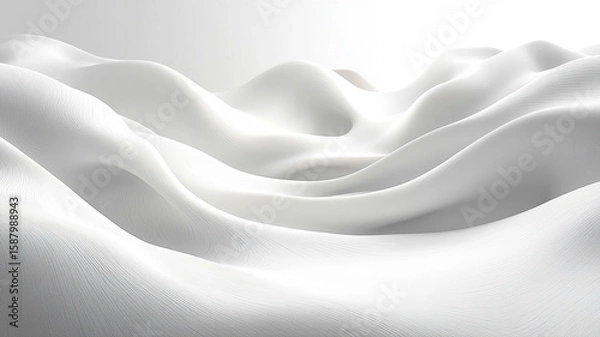 Fototapeta Smooth white flowing fabric.
Abstract clean waves.
