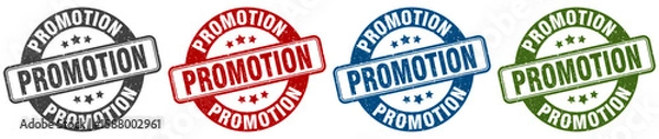 Fototapeta promotion stamp. promotion round stamp set isolated on white background
