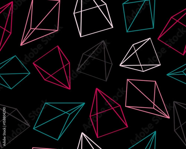 Fototapeta Seamless pattern in Triangles abstract retro design