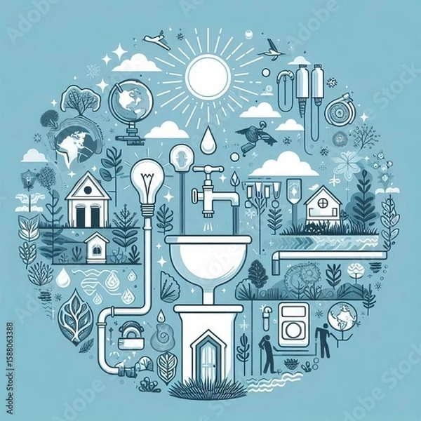 Fototapeta Design for access to clean water and sanitation