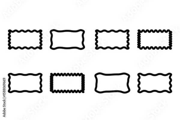 Obraz wavy edges rectangle vector element