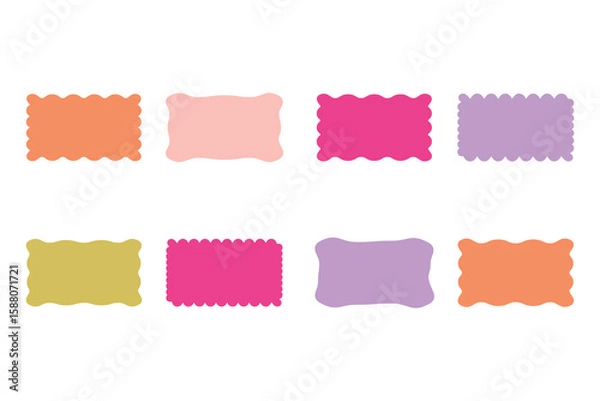 Obraz wavy edges rectangle vector element