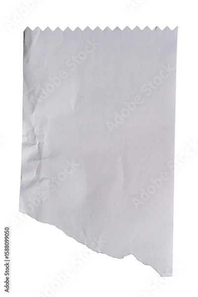 Fototapeta Blank Receipt Paper with Uneven Torn Edge Background