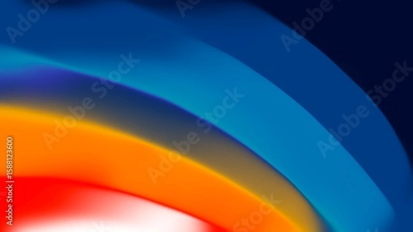 Obraz Abstract Fluid Gradient Shapes. Modern Blue Orange Pink Layered Background
