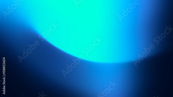 Obraz Vibrant Cyan Blue Abstract Background. Neon Glowing Wave Gradient Illustration