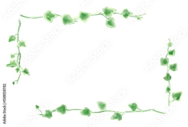 Fototapeta アイビーのイラストセット、ボタニカルナチュラル系。