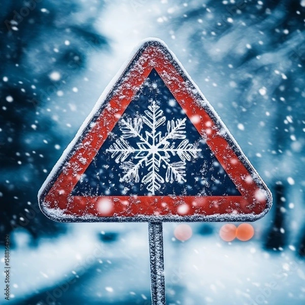 Fototapeta https://s.mj.run/bi7lJv8SHvU A warning sign with a snowflake in the middle and a snowy background behind it --v 6.1 Job ID: 4204b322-7d13-4b92-a33f-00fea2f4c096