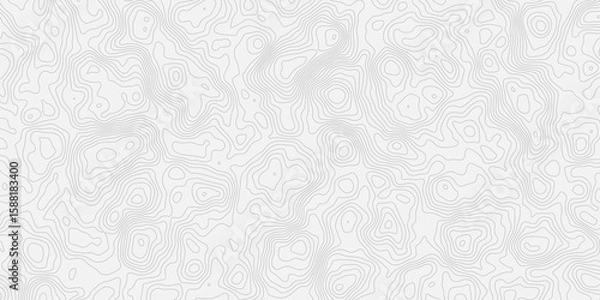 Fototapeta minimalist white background with contour lines with geographic mapping contour line creating an abstract topographic map design effect.
