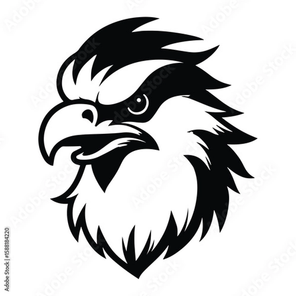 Obraz Hawk Head Logo Line Art Vector Illustration	
