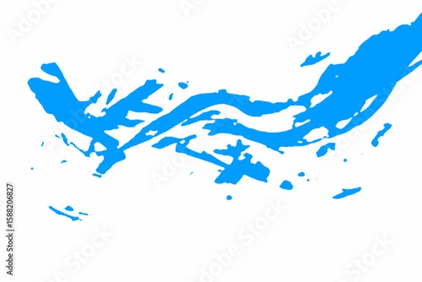 Fototapeta "A vibrant abstract background with fluid watercolor strokes in teal and gold, blending seamlessly with geometric shapes on textured canvas."

