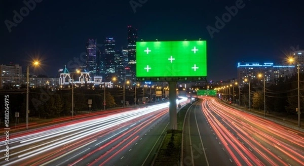 Fototapeta Billboard night cityscape image