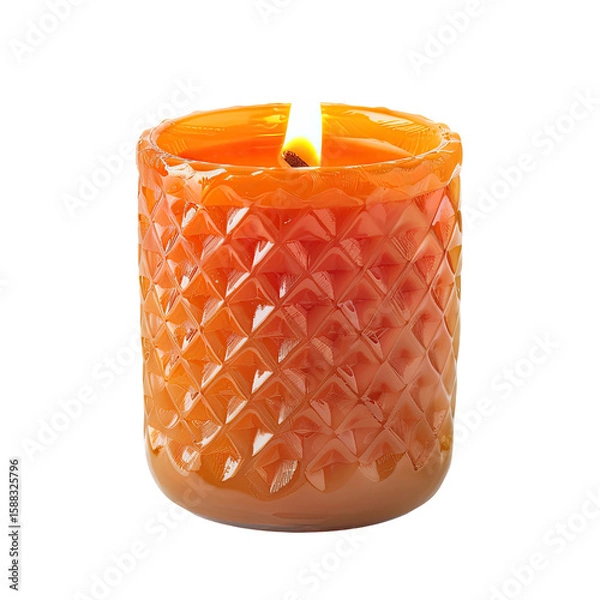 Obraz Orange candle with diamond pattern