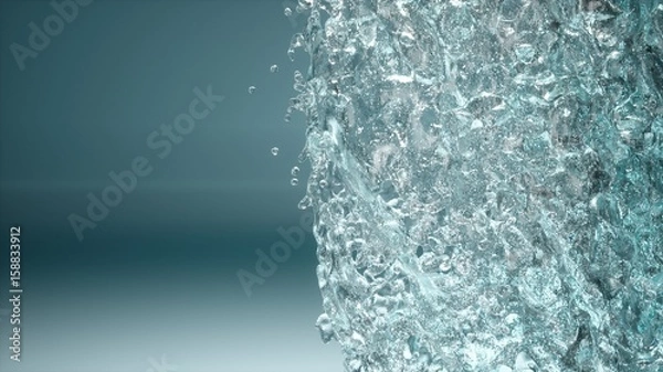 Fototapeta Abstract blue water tornado. 3D Rendering