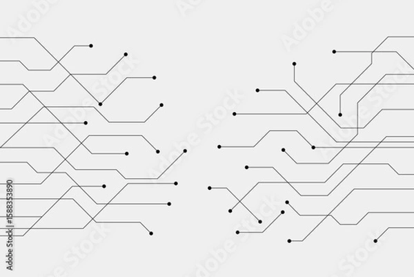 Obraz Minimal Circuit Lines Background with Digital Network Connections
