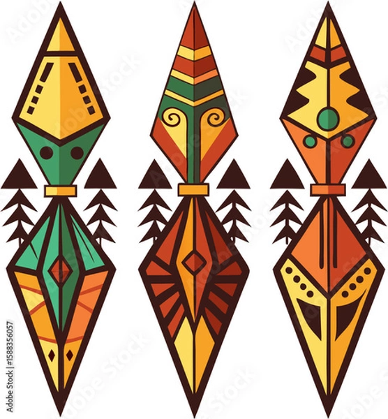 Fototapeta  Native American Arrowhead Vector Set