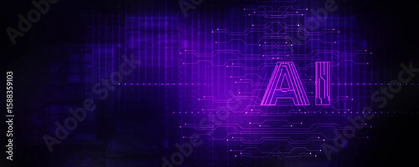 Fototapeta 2d illustration Artificial Intelligence (AI) concept