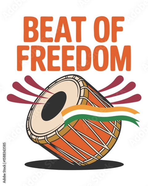 Fototapeta Drum expressing freedom with splashes of color