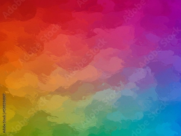 Fototapeta Vibrant Rainbow Watercolor Wash Background: Abstract Colorful Texture, Serene Mood