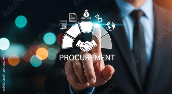 Obraz Procurement management and supply chain concept ,Procurement Management Industry concept,Digital Procurement Strategy Visualization,Smart Procurement Workflow,Procurement Interface .