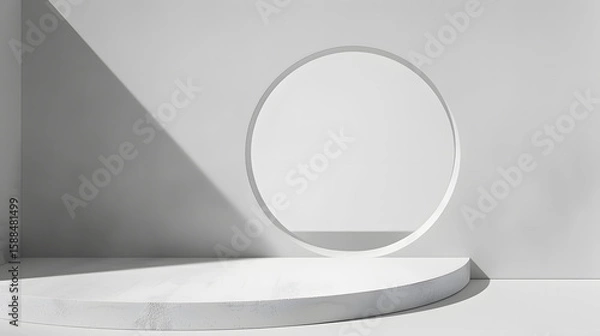 Fototapeta A white structure with a circular hole in the middle