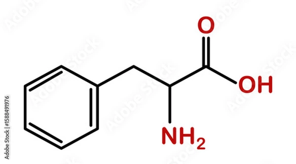 Fototapeta Chemical structure of phenylalanine compound.