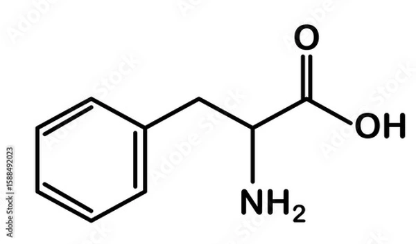 Fototapeta Chemical structure of phenylalanine compound.