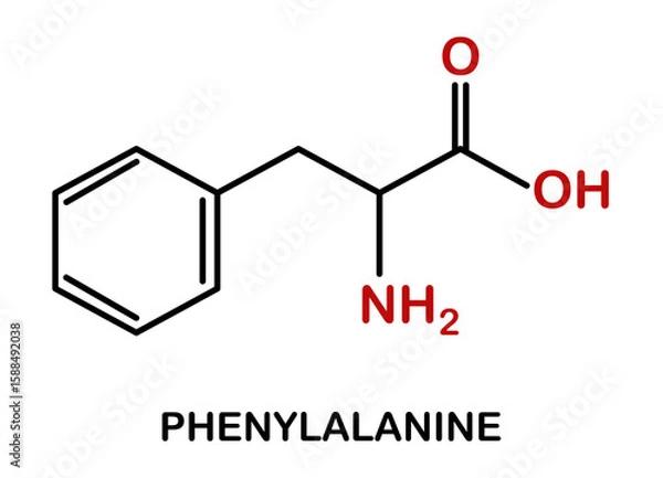 Fototapeta Chemical structure of phenylalanine compound.