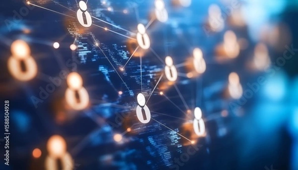 Obraz Global Business Growth Through Virtual Networks and Financial Transaction Partnerships