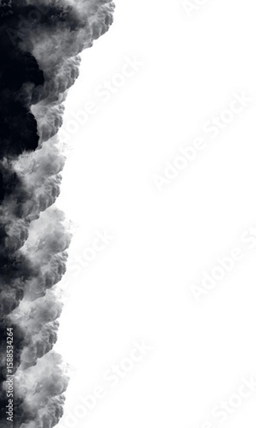 Fototapeta Abstract textured edge between solid black and white space