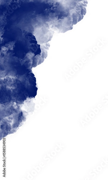 Fototapeta Bold blue brush stroke across clean white background with textured edge